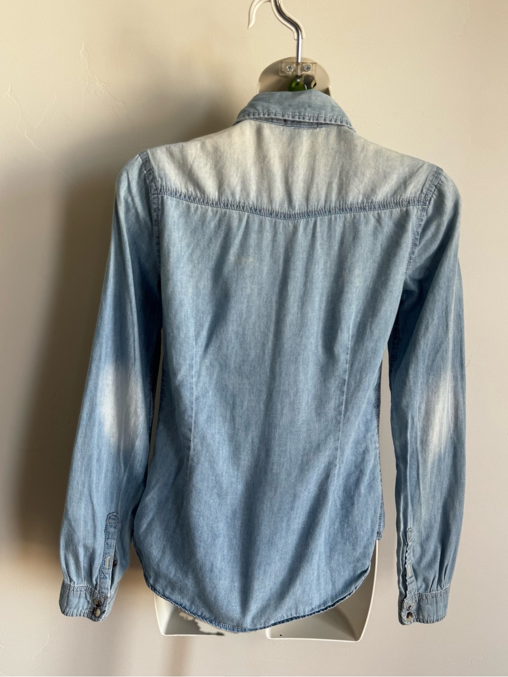BONGO Light Blue Denim Button-Down Shirt with Studded Yoke - Picture 2 of 10